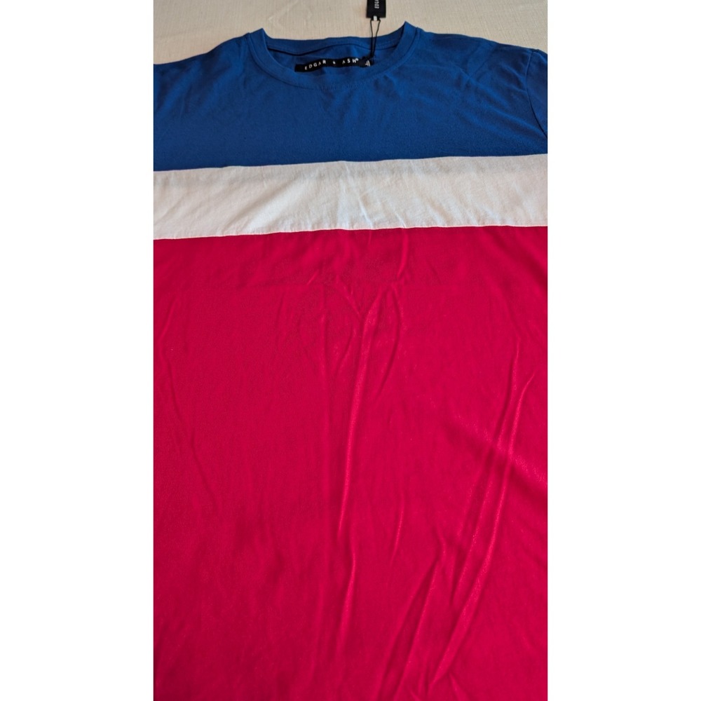 Edgar and Ash Red White Blue Tee Size Large